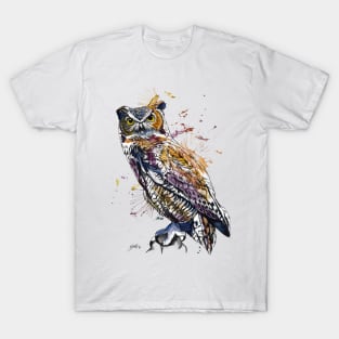 OWL Wild Watercolor colorful T-Shirt